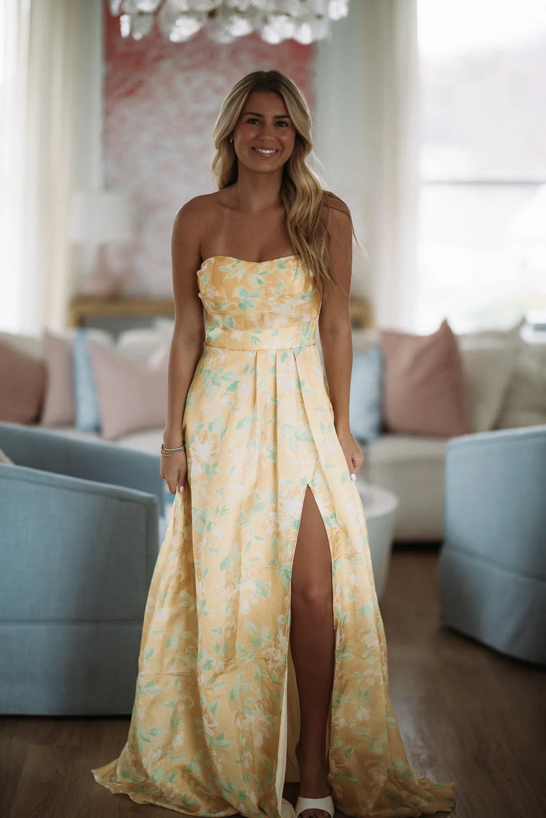 Honeyveil Maxi Dress - Yellow, Green and White - Image 2
