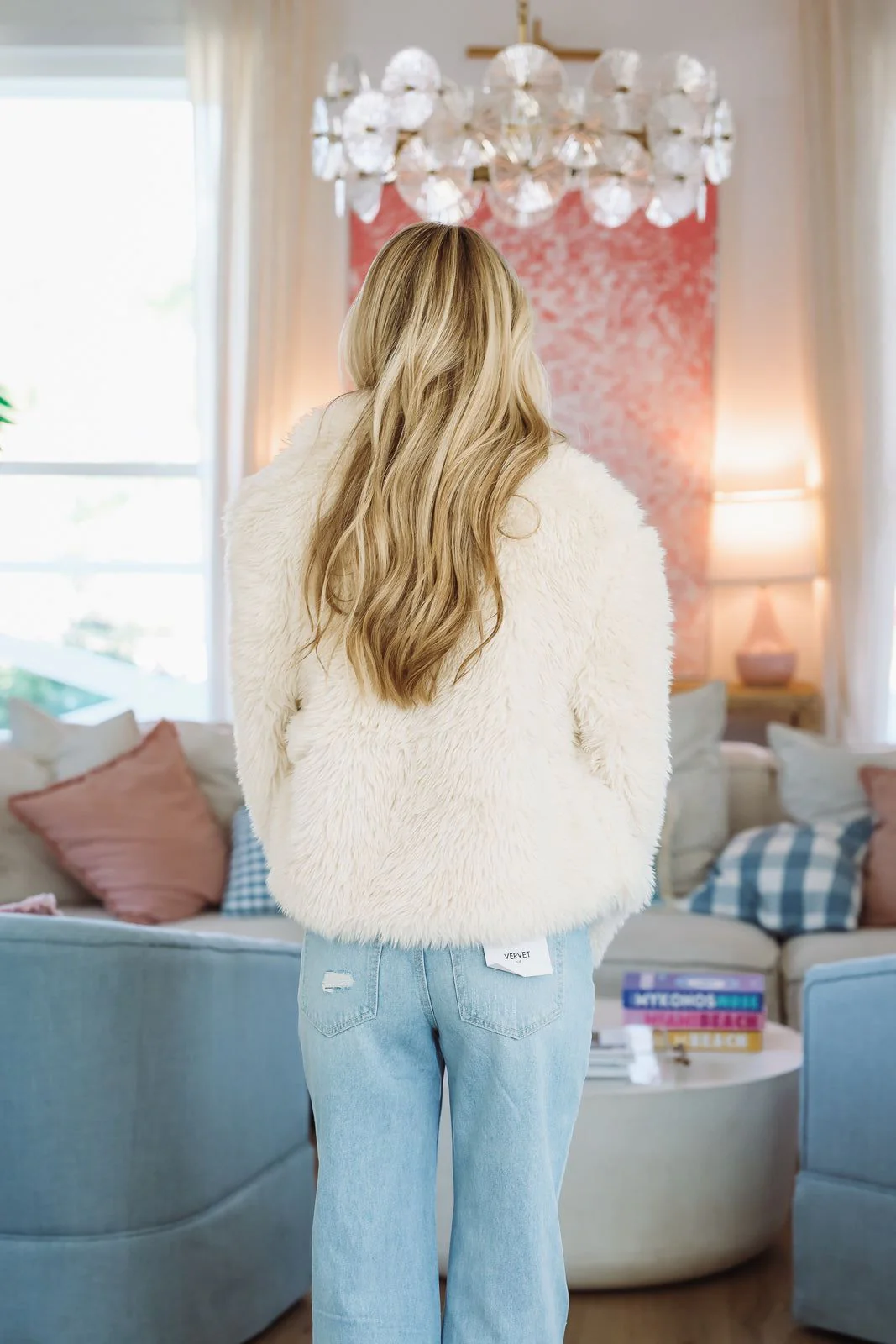 Icebreaker Faux Fur Coat - Ivory - Image 3