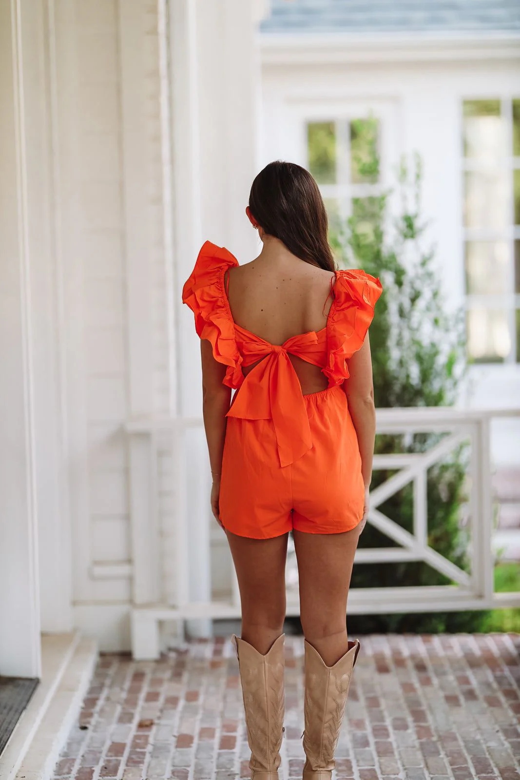 In the Stands Romper - Orange - Image 3