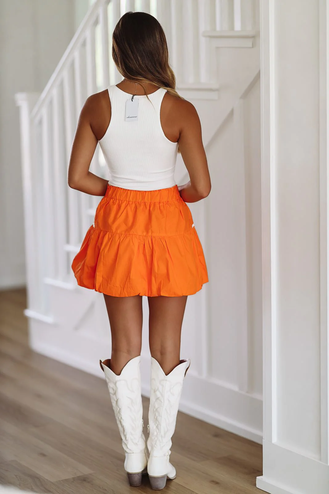 It's a New Day Skirt - Orange and White - Image 3