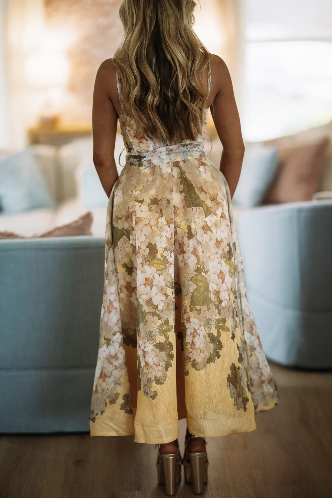 Just a Feeling Midi Dress - Yellow, Orange and Green - Image 3