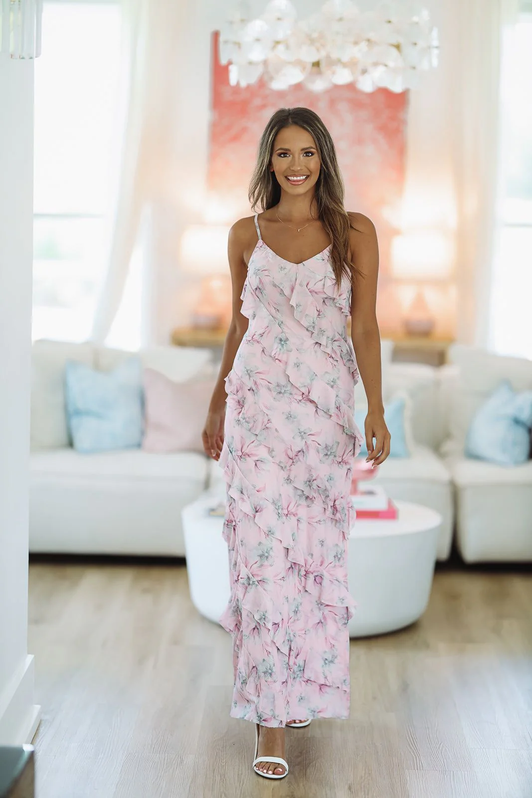 Keeping Up Floral Maxi Gown - Pink Lavender - Image 3