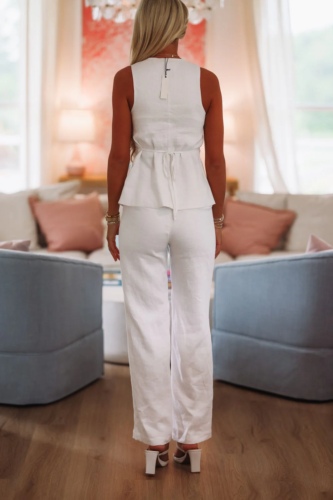 Kolibri Linen Pants - White - Image 2