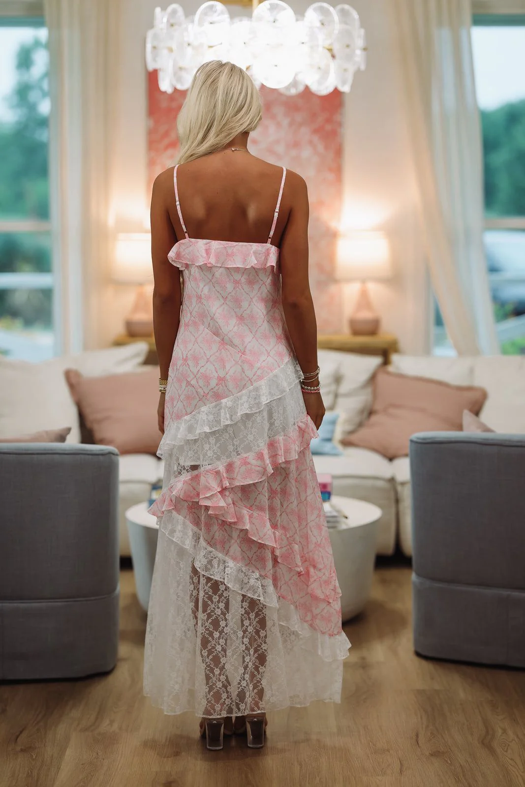 Lace Ever so Fancy Maxi Dress Gown - Pink - Image 2