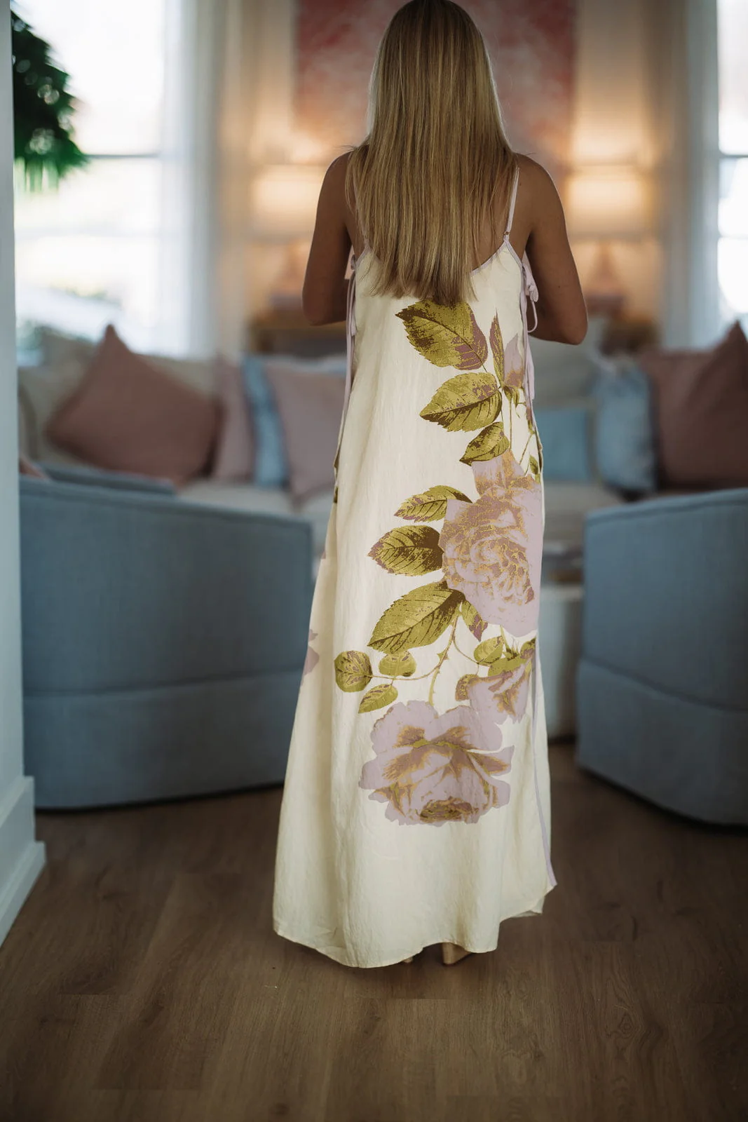 Lasting Embrace Maxi Dress - Butter Yellow, Lavender and Green - Image 4