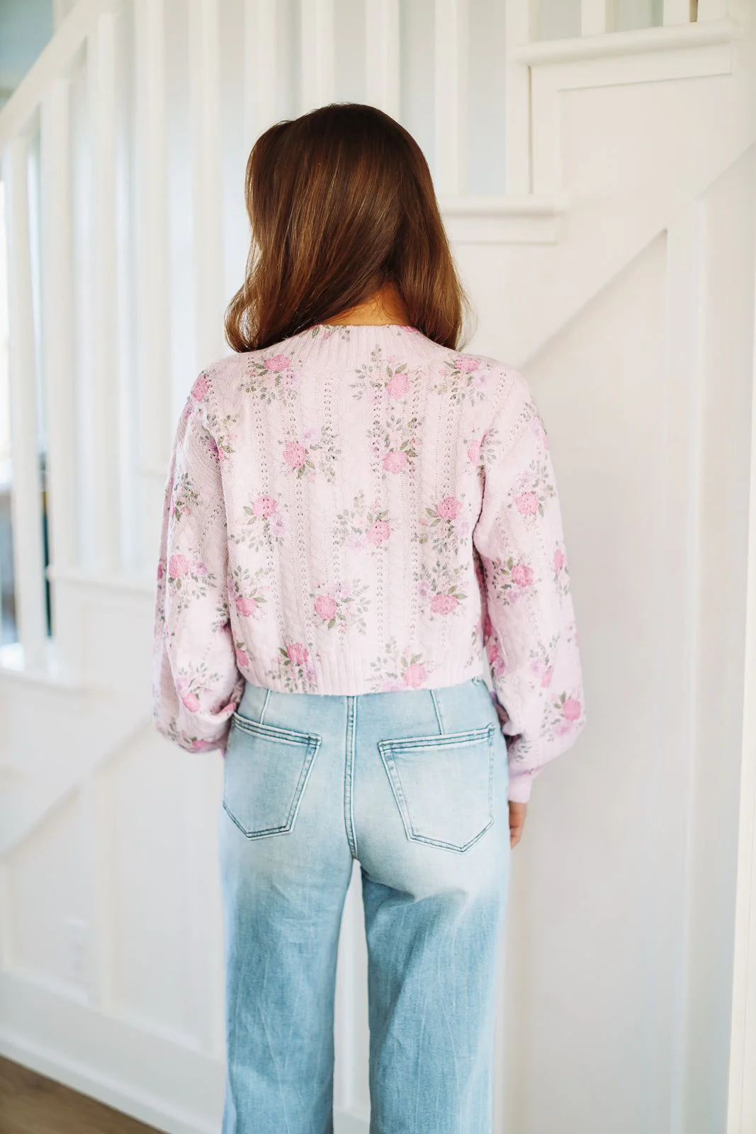 Lavender Blooms Cropped Cardigan - Lavender - Image 4