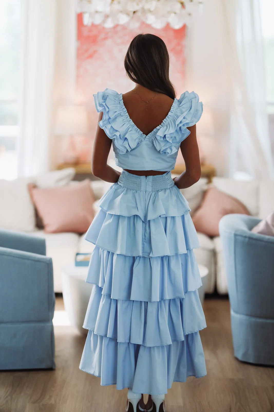 Lemon Zest Maxi Skirt - Baby Blue - Image 3