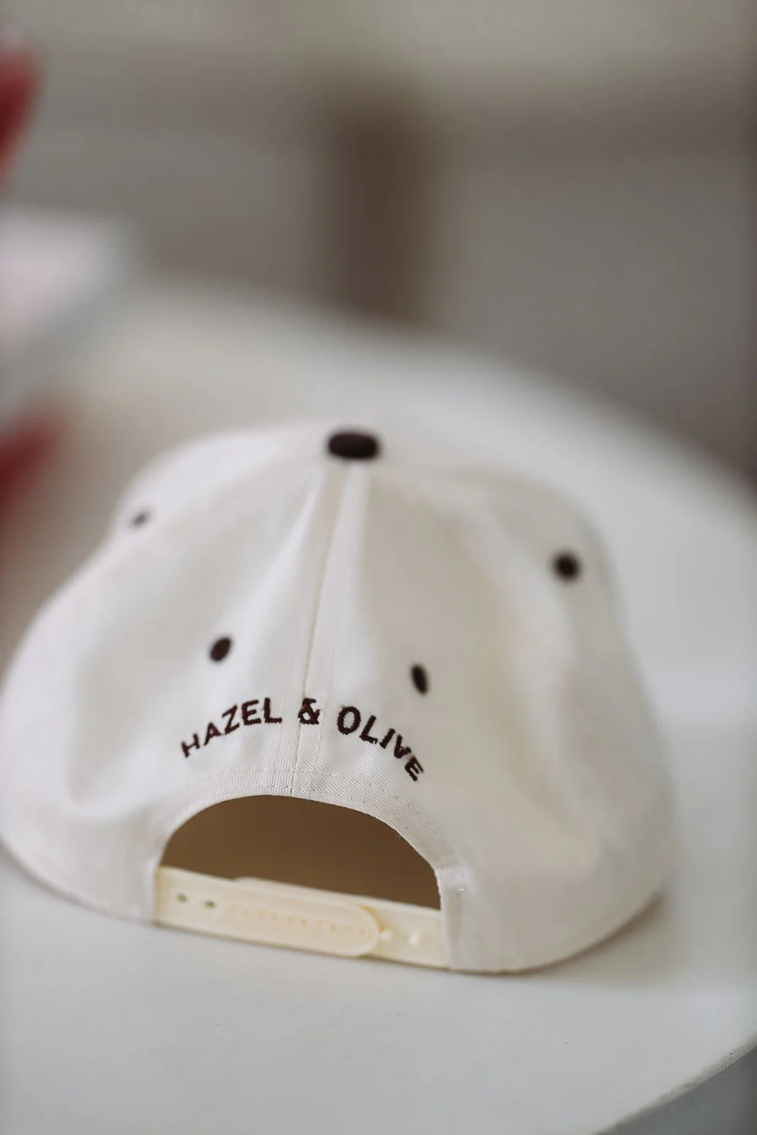 Let's Chug Espresso Martinis Two Toned Snapback Hat - Beige and Brown - Image 3