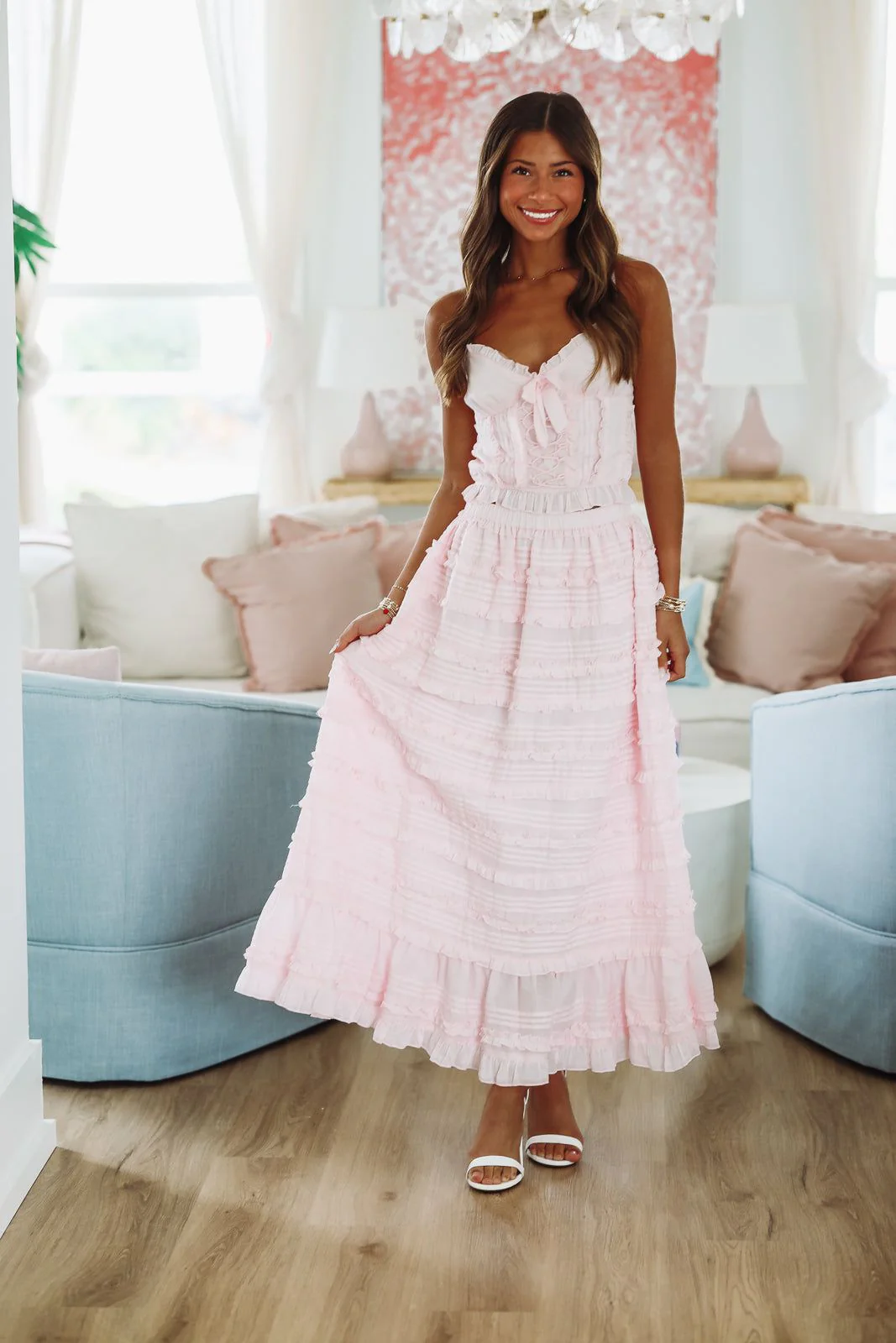 Lili Top and Maxi Skirt Set by Amy Jane London - Pink - Image 2