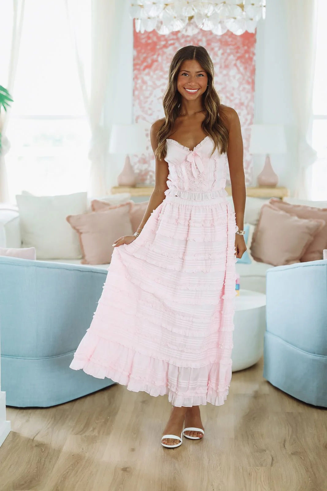 Lili Top and Maxi Skirt Set by Amy Jane London - Pink - Image 3