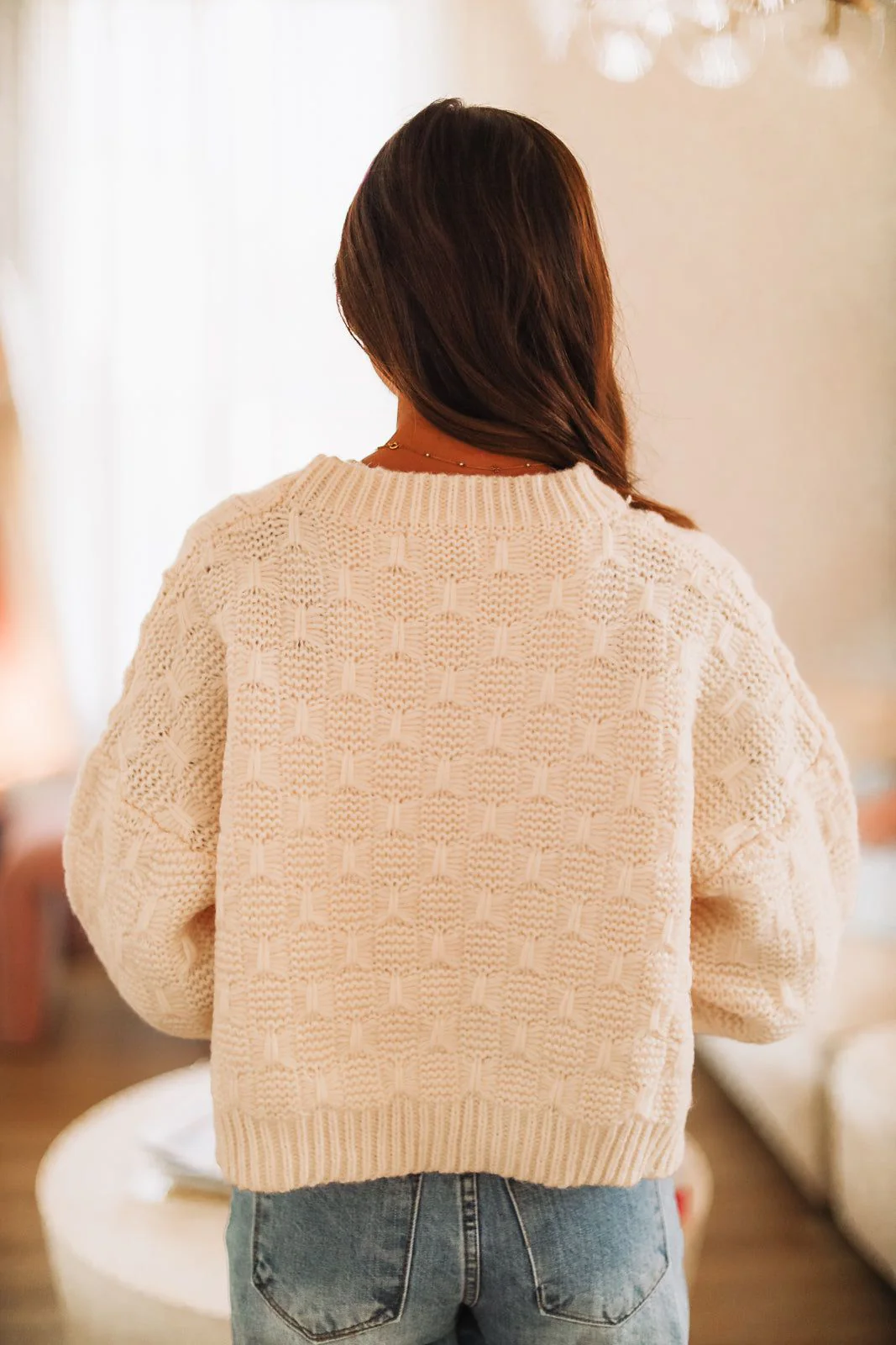 Love Affair Bow Sweater - Cream - Image 4