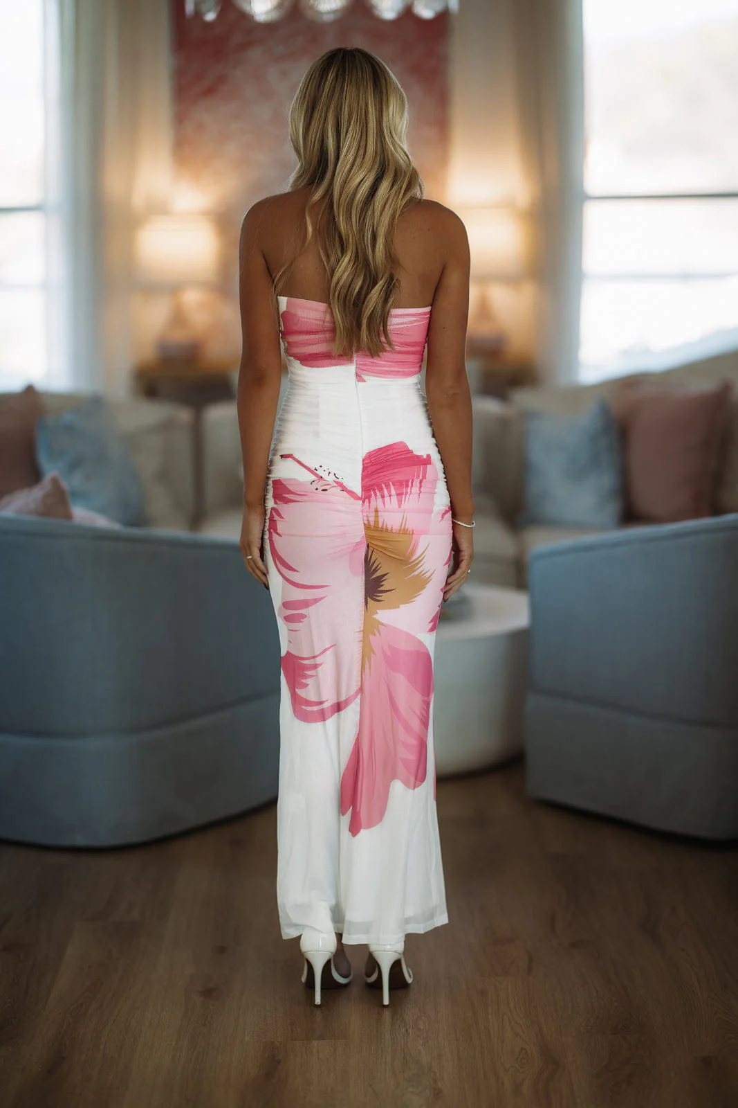 Love's Only Rule Maxi Dress - White, Pink and Orange - Image 3