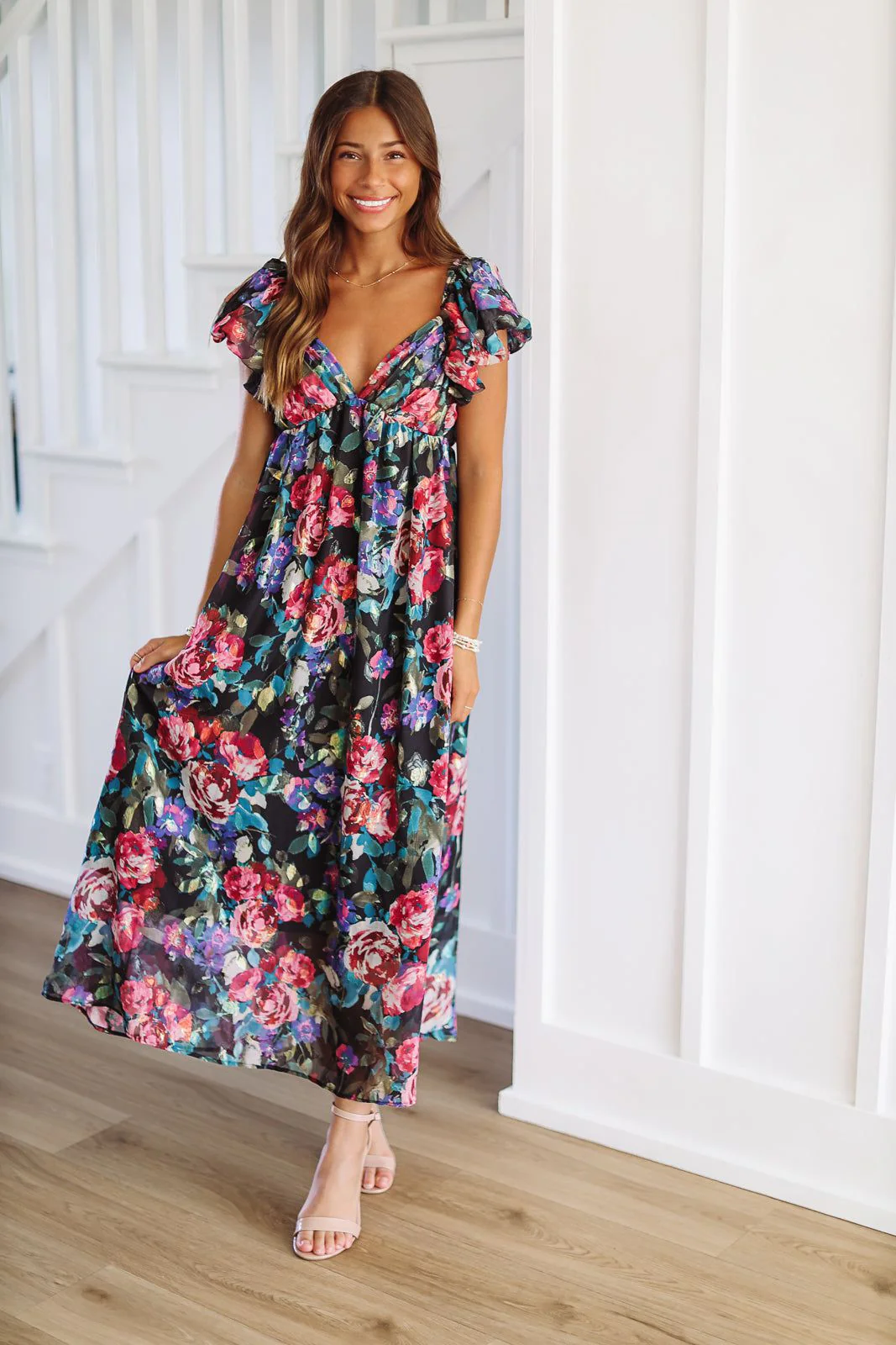Major Moments Midi Dress - Purple, Green and Blue - Image 2