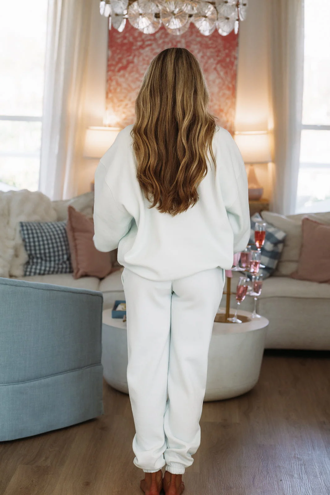 Miss You Mock Neck Sweatshirt - Light Blue - Image 3