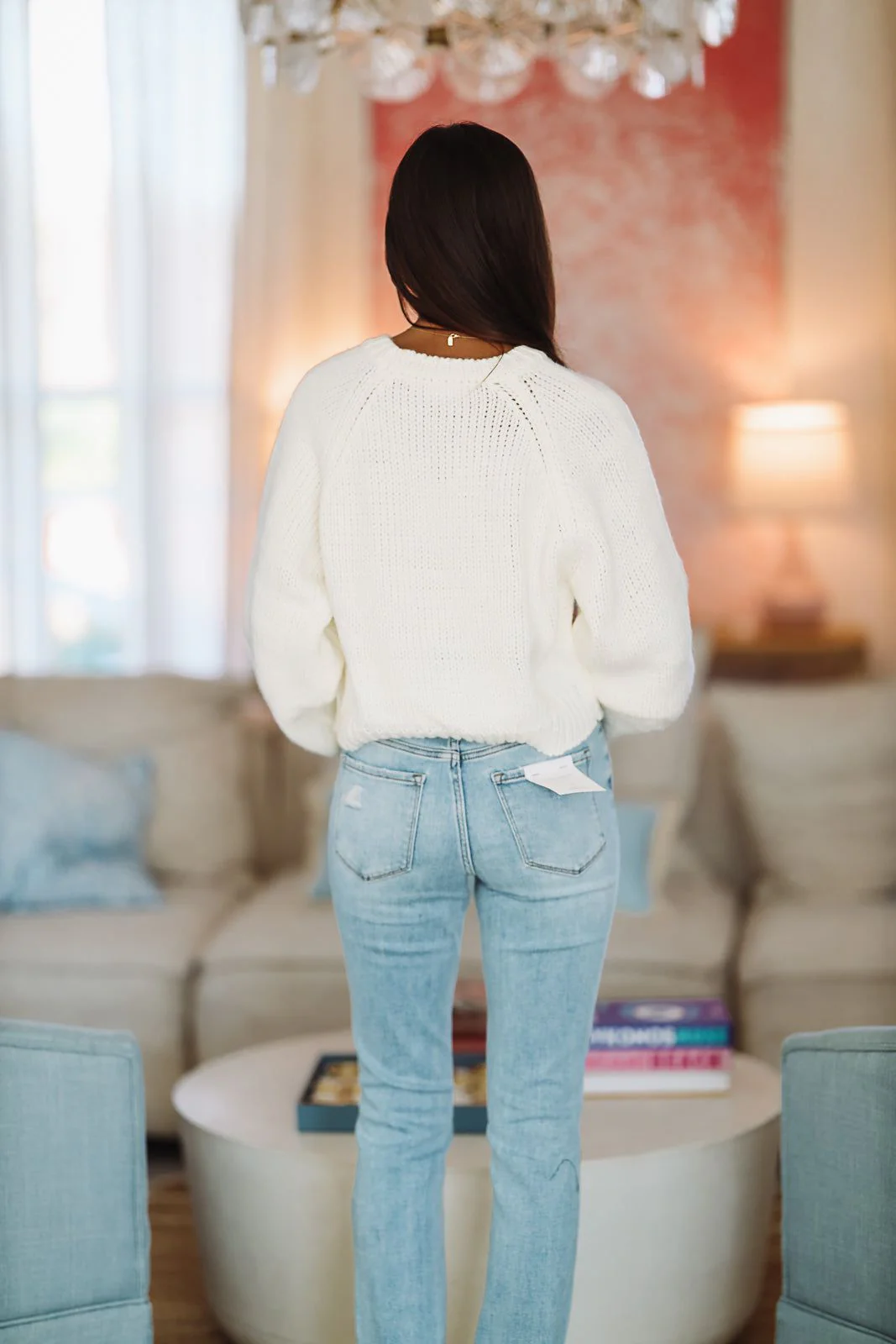 My Heart Crop Sweater - White - Image 3