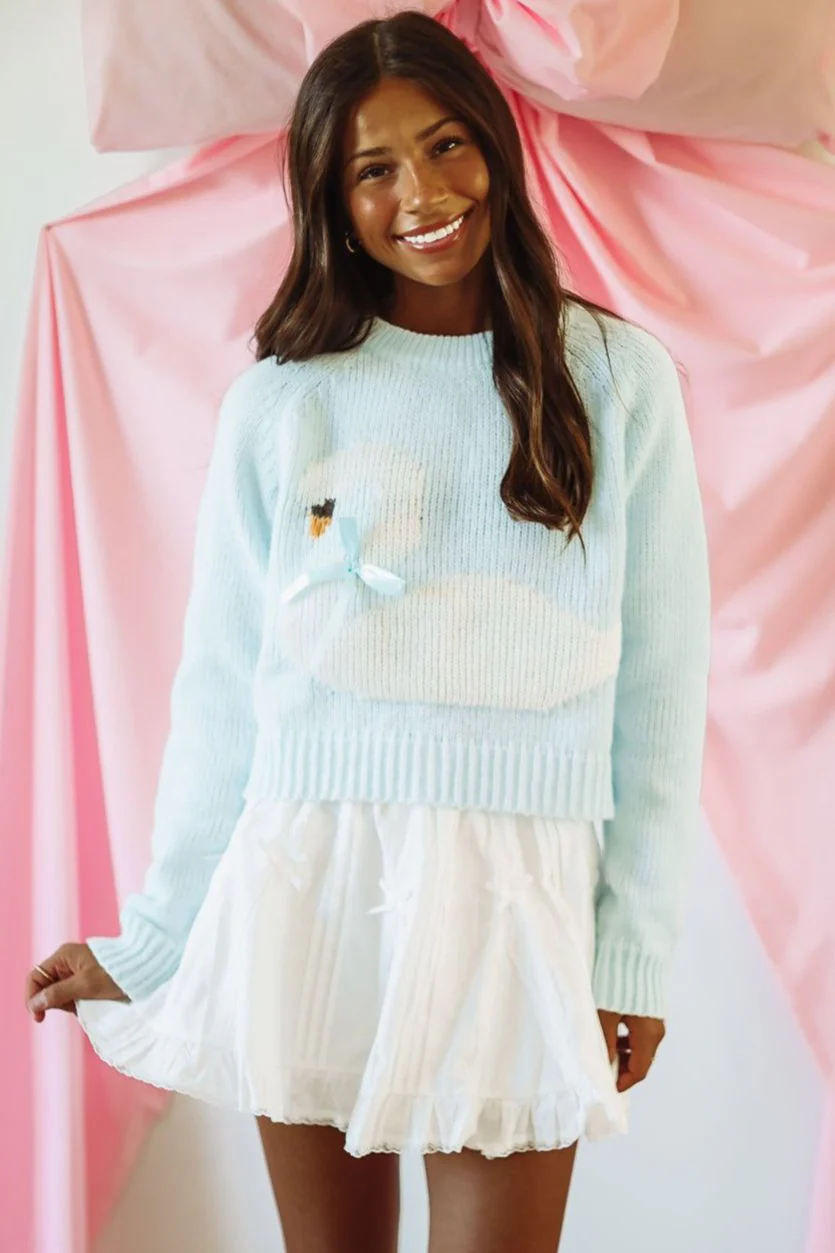 My Swan Song Sweater - Blue - Image 4