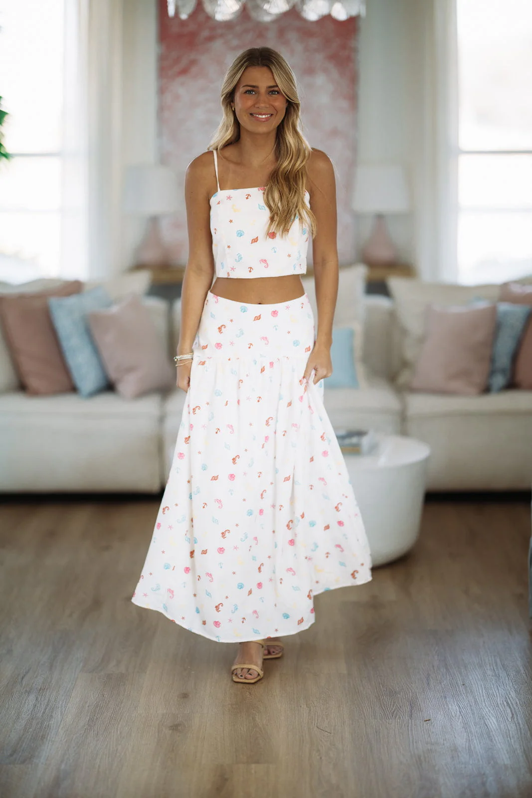 Nalu Dreams Crop Top - Off White, Blue, Red and Yellow - Image 2