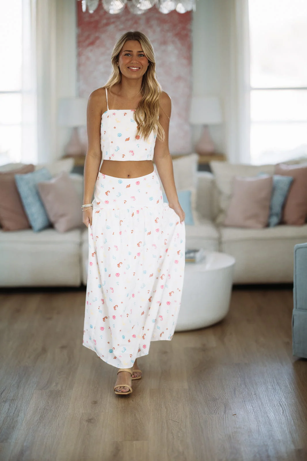 Nalu Dreams Maxi Skirt - Off White, Blue, Red and Yellow - Image 3