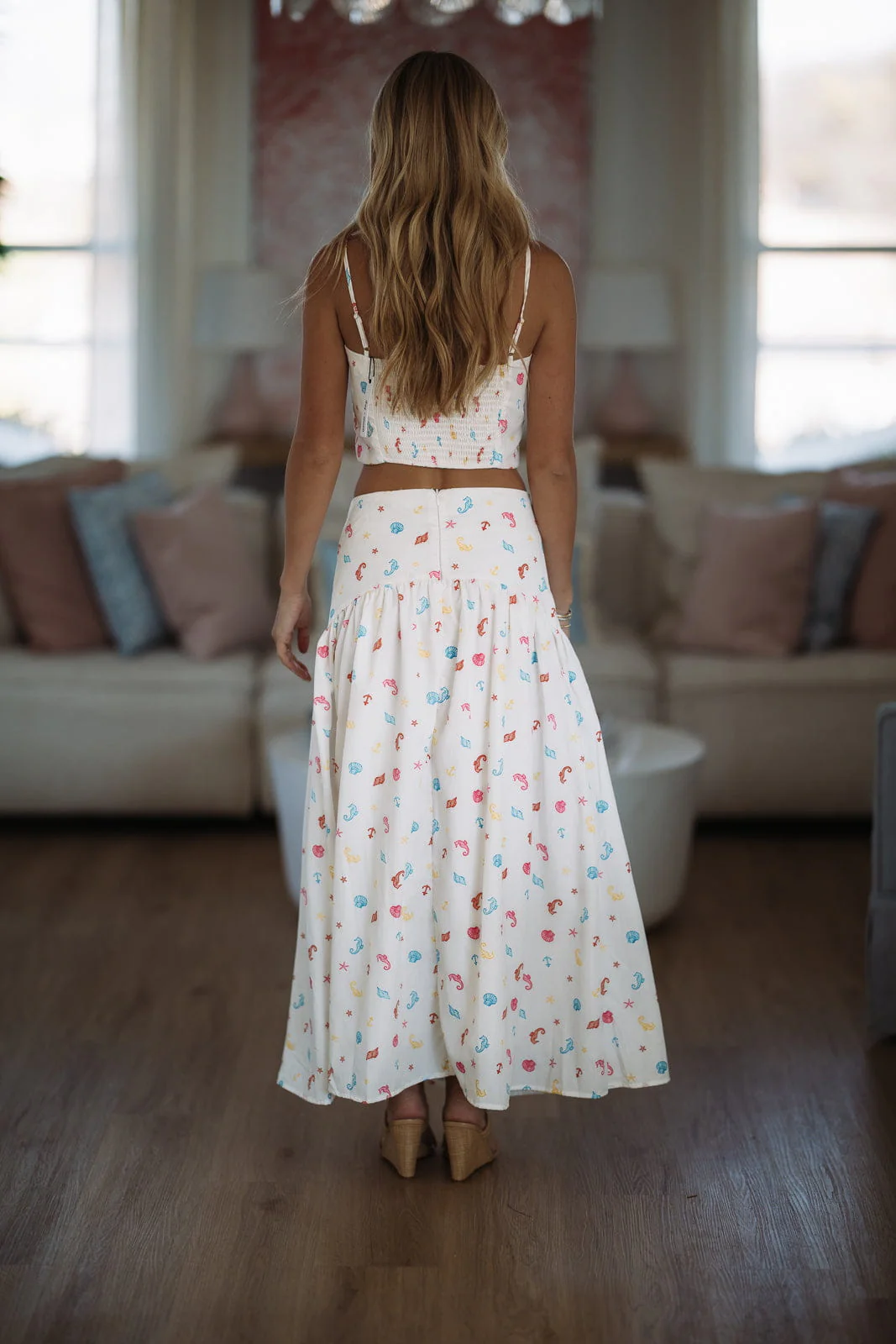 Nalu Dreams Maxi Skirt - Off White, Blue, Red and Yellow - Image 4