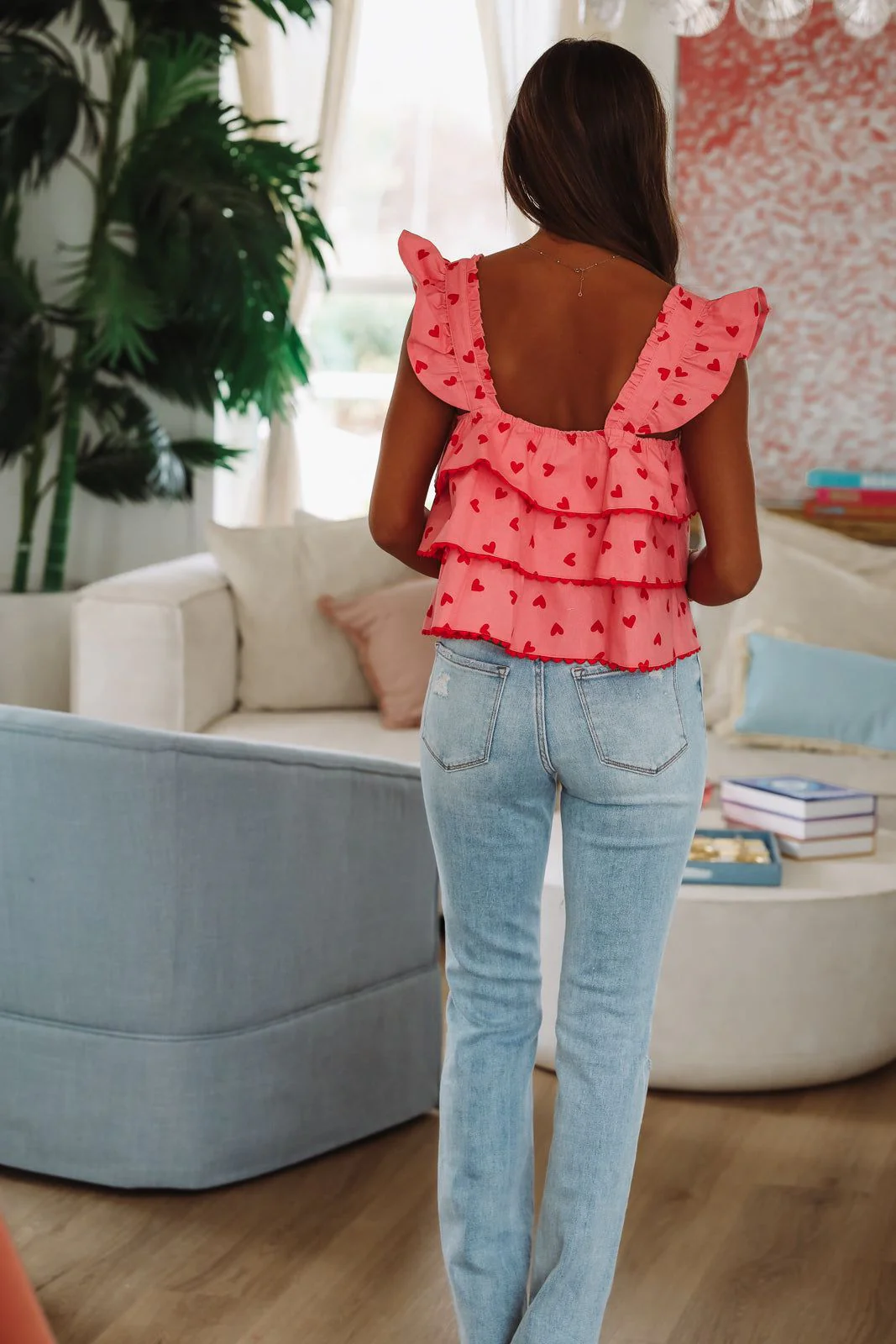 Open My Heart Crop Top - Red and Pink - Image 3