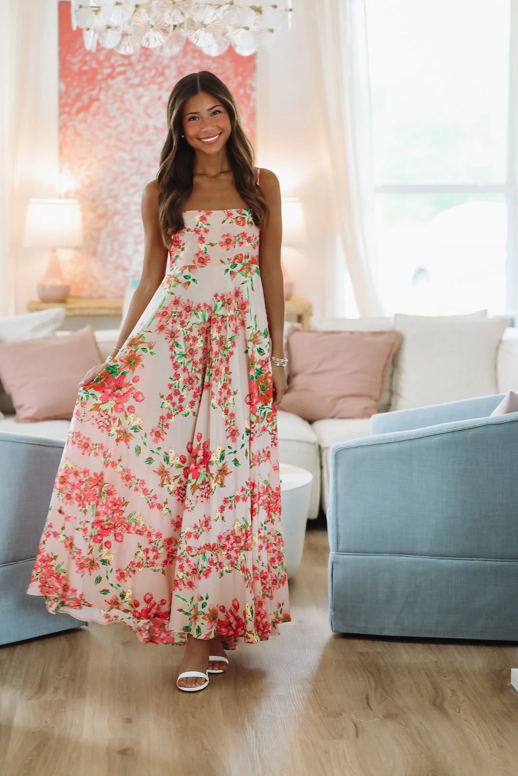 Peach Perfection Maxi Dress - Peach, Pink and Orange - Image 2