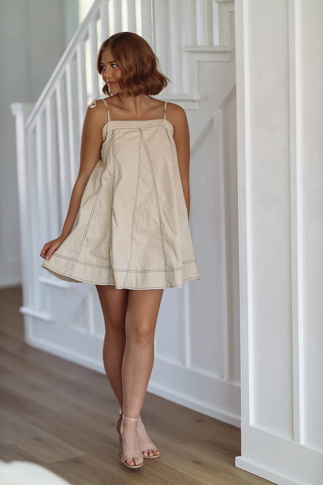 Play My Favorite Song Mini Dress - Taupe - Image 2