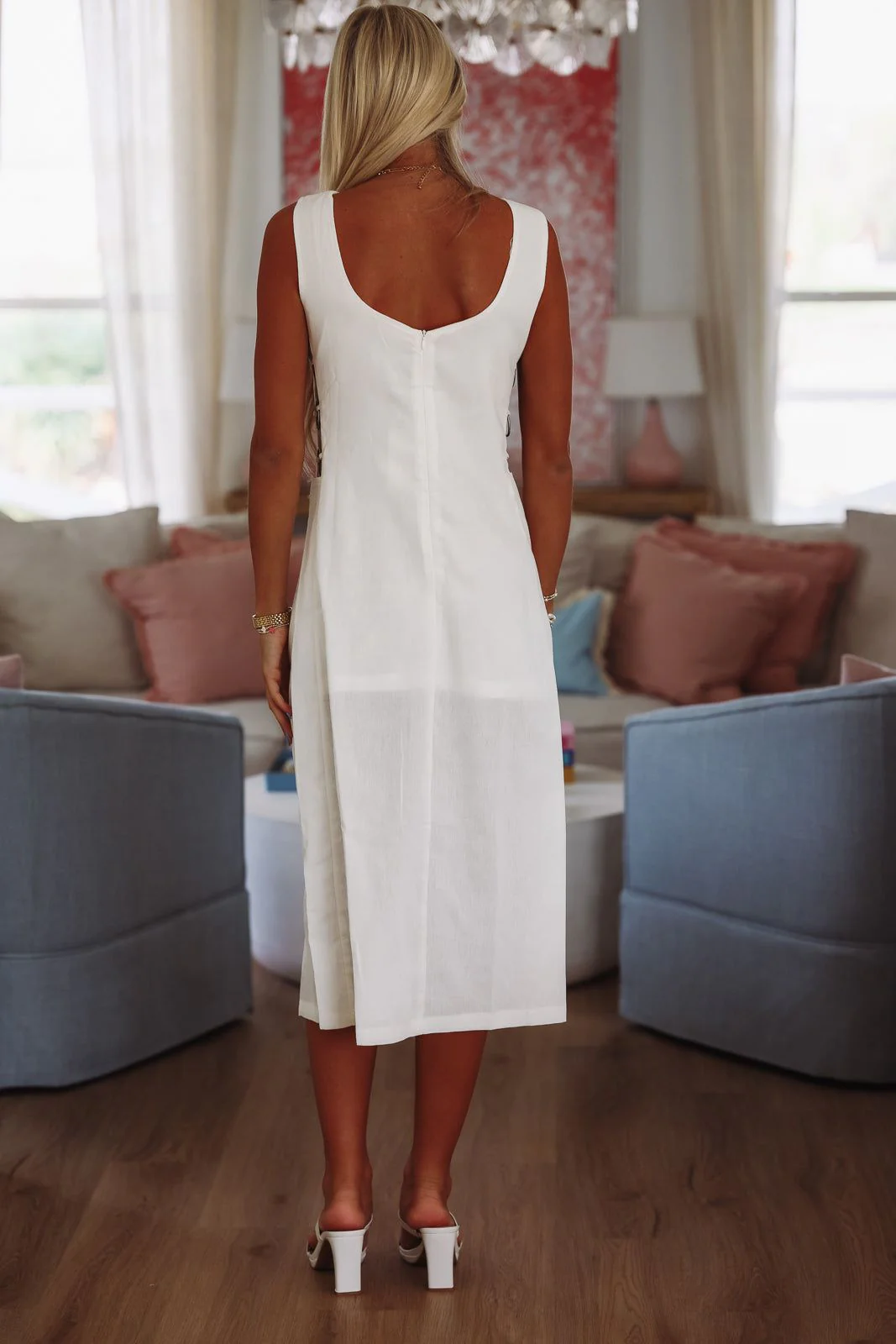 Polished Midi Dress - White (FINAL SALE) - Image 3