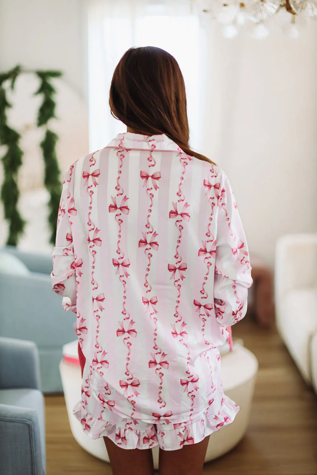 Ribbons and Bows Pajama Top - Pink - Image 3