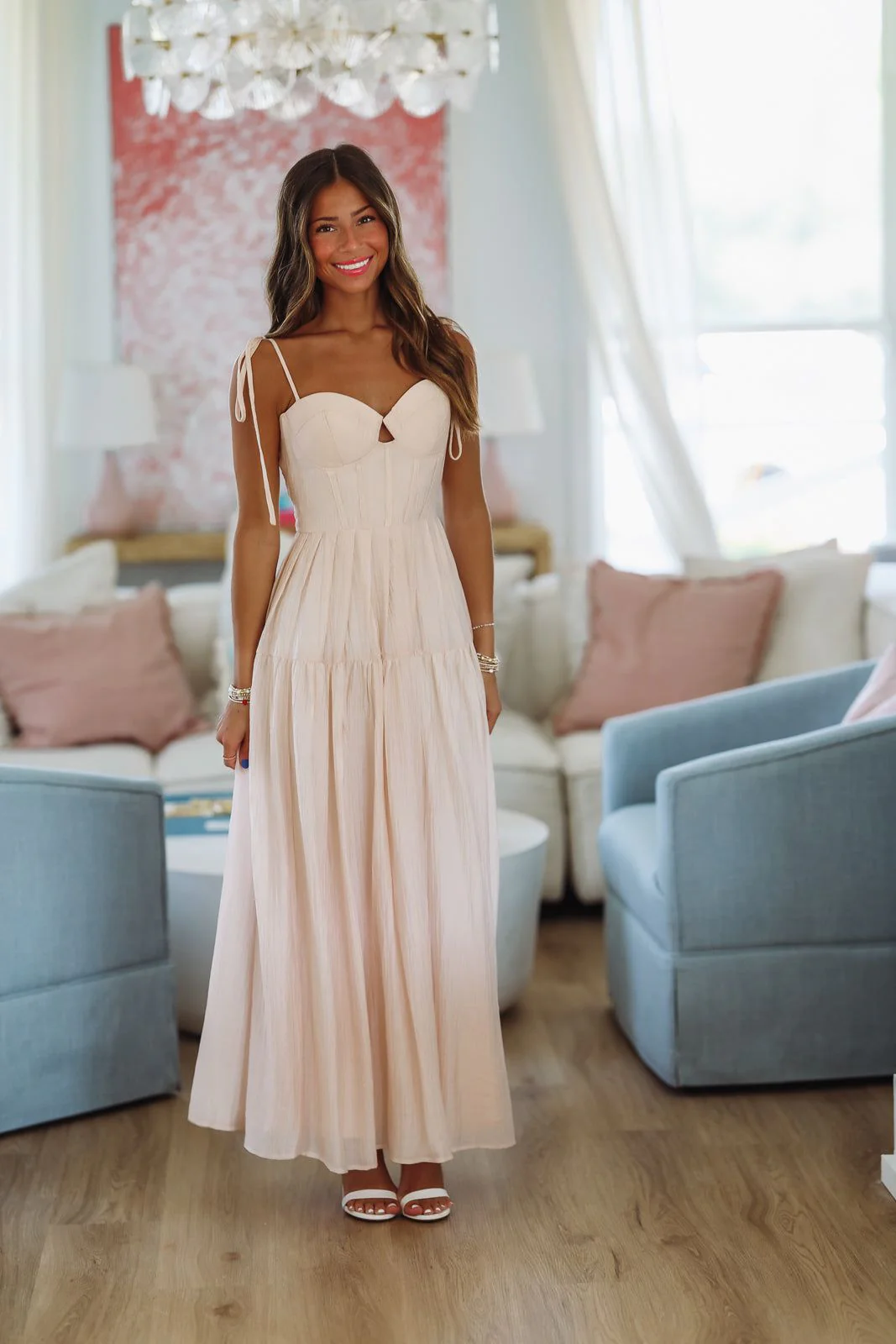 Rosé All Season Maxi Dress - Blush Pink - Image 3