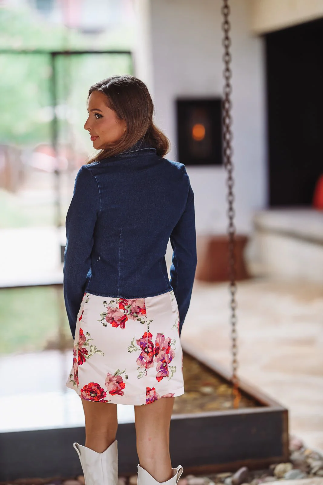 Rose Garden Mini Skirt - Cream (FINAL SALE) - Image 3