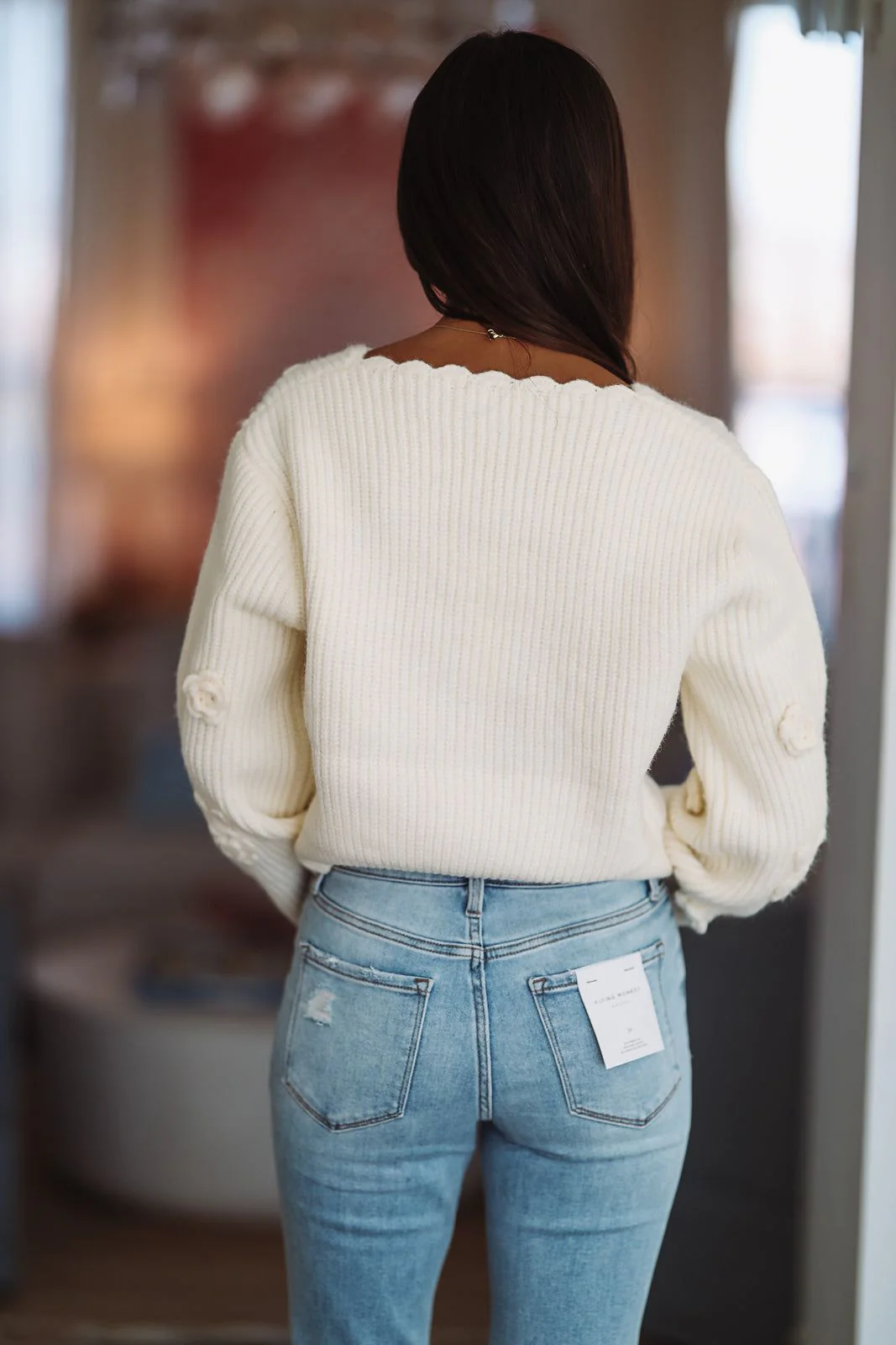 Roses Are Cream Cardigan - Cream - Image 2