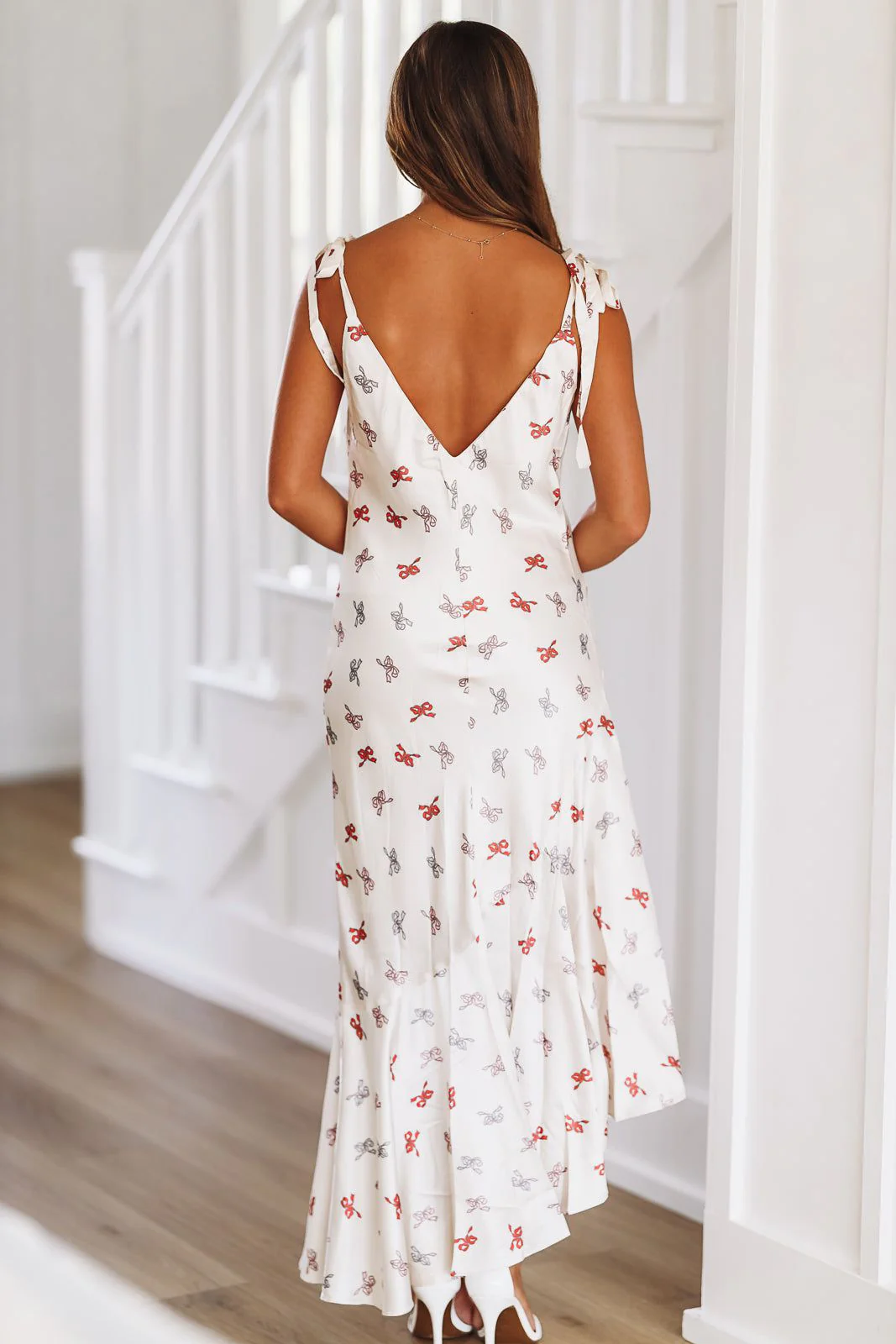Satin Asymmetric Hem Slip Maxi Dress - Ivory (FINAL SALE) - Image 4
