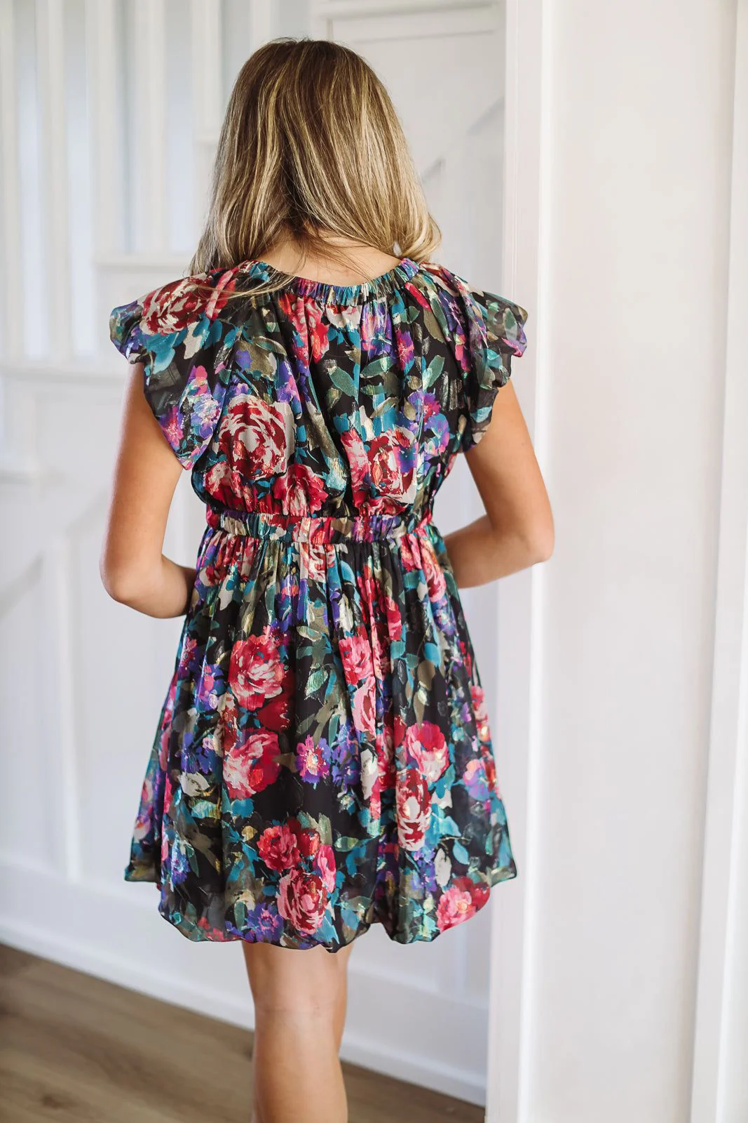 Secret Garden Mini Dress - Purple, Green and Blue - Image 5