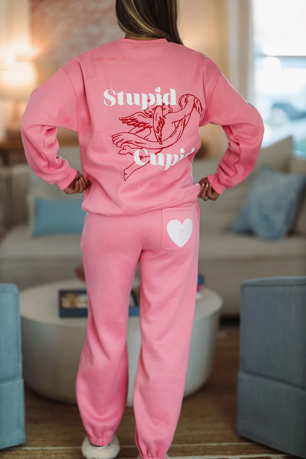 Stupid Cupid Sweatpants - Pink - Image 3