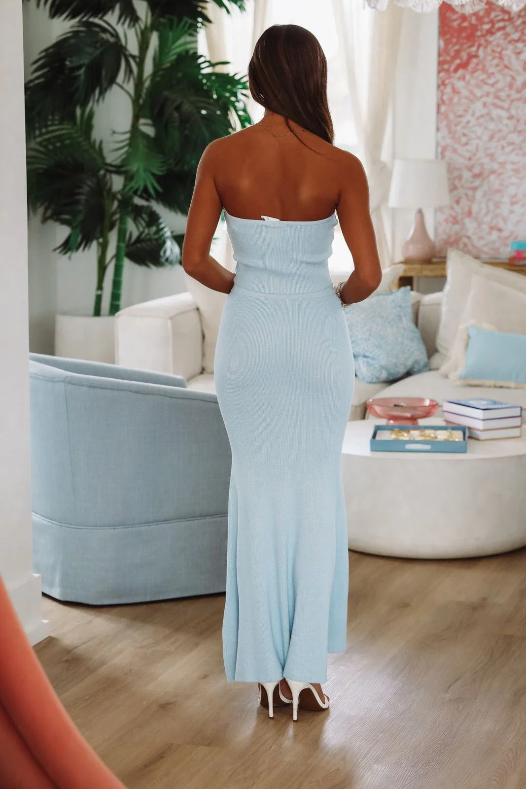 Summer Of Me Crop Top and Maxi Skirt Two Piece Set - Light Blue - Image 4