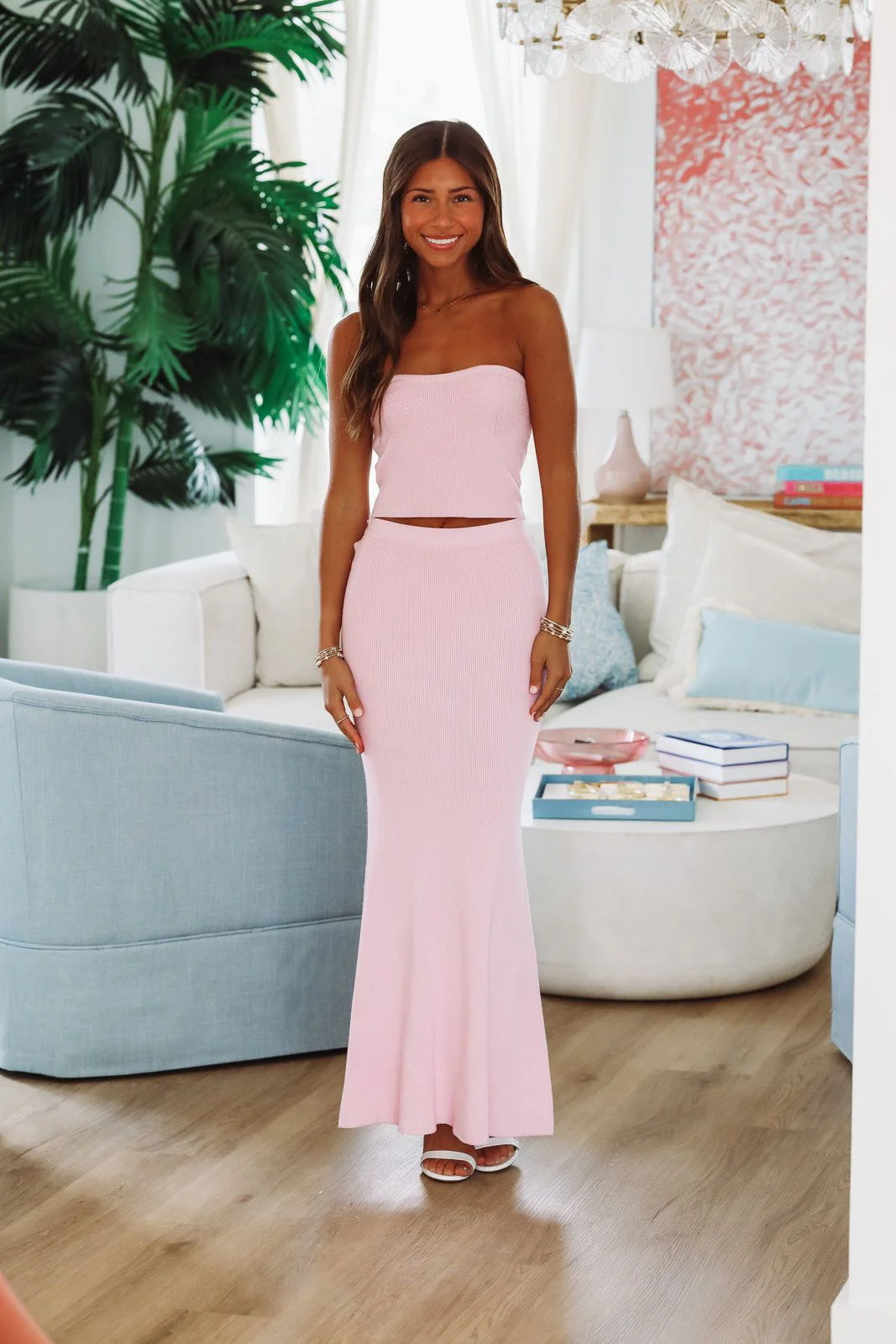Summer Of Me Crop Top and Maxi Skirt Two Piece Set - Pink (FINAL SALE) - Image 2