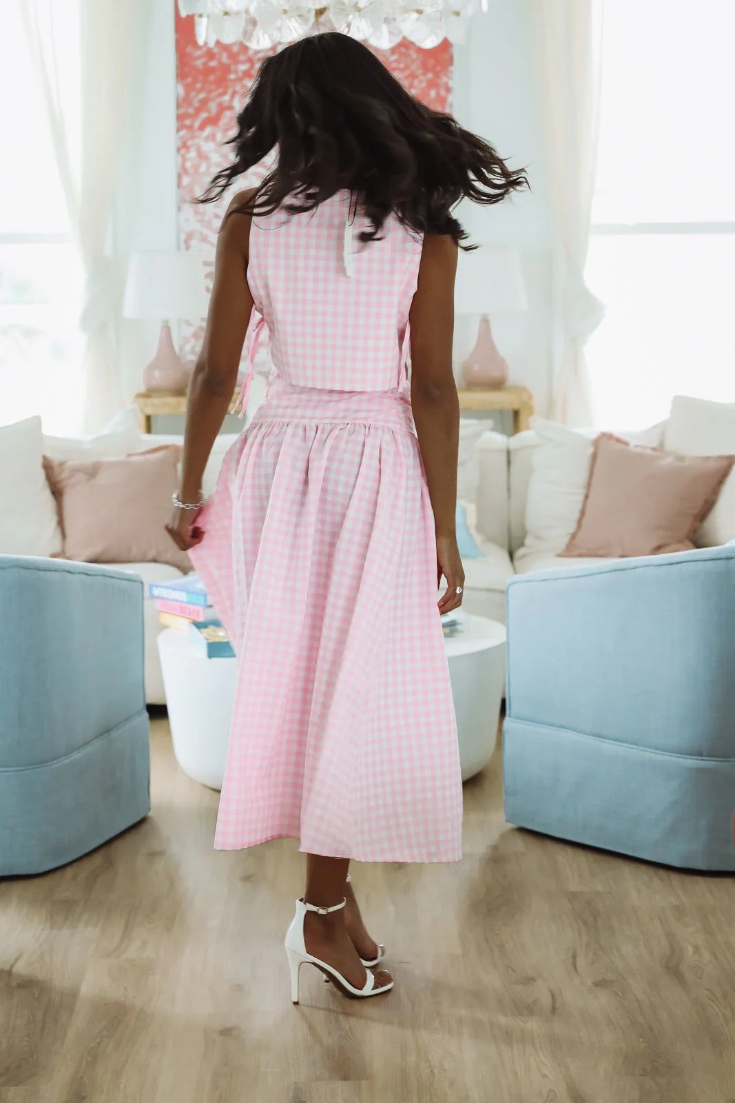 Summer Solstice Tank and Midi Skirt Set - Pink - Image 4