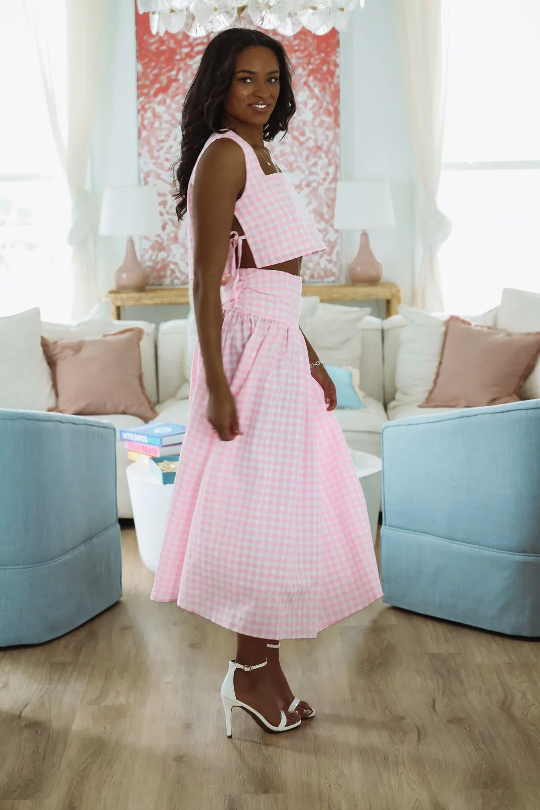 Summer Solstice Tank and Midi Skirt Set - Pink - Image 5