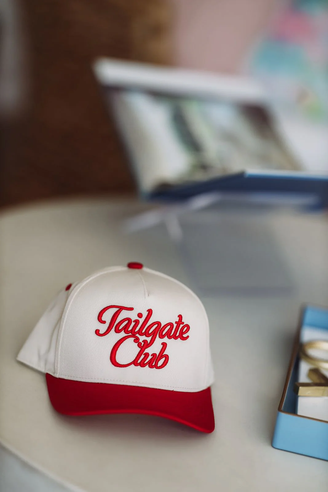 Tailgate Club Snapback Cap - Red and Cream - Image 2