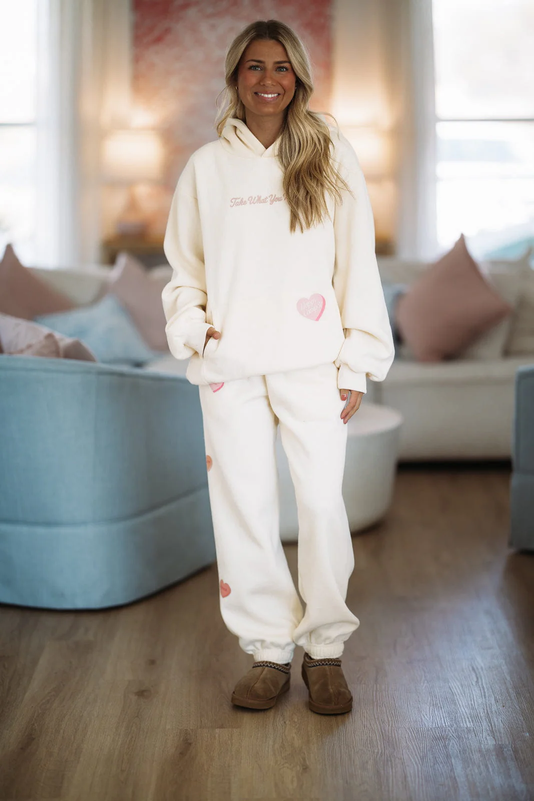 Take What You Need Hoodie by Happy Camper - Cream - Image 2