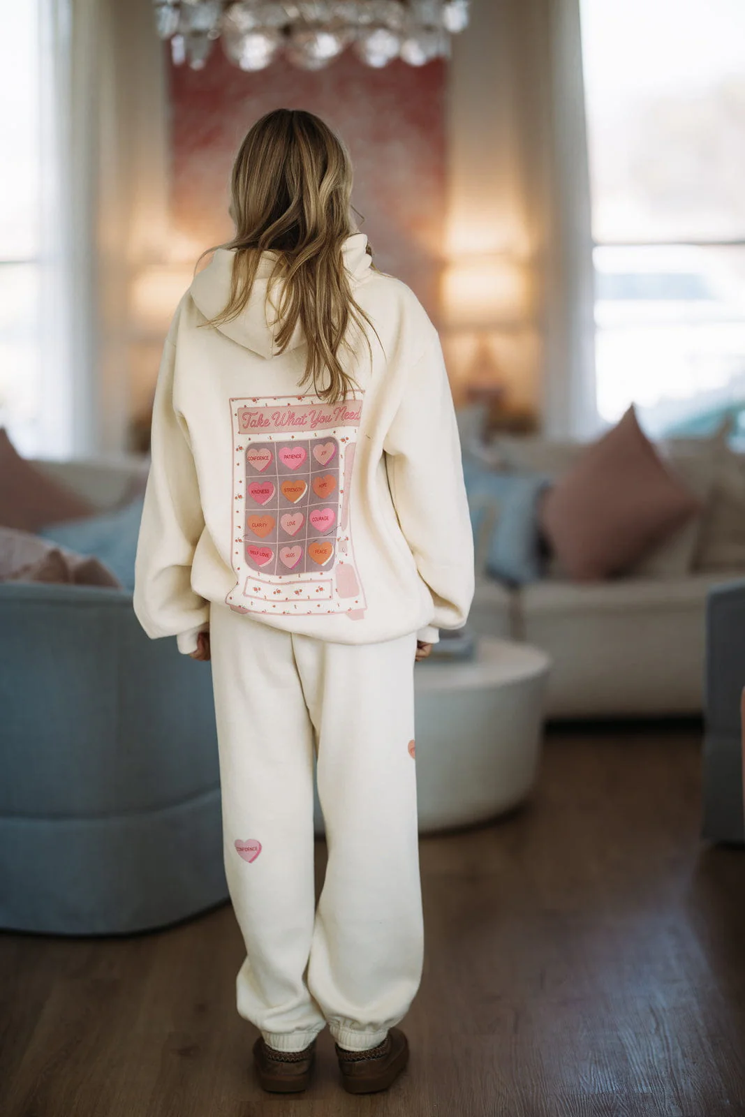 Take What You Need Hoodie by Happy Camper - Cream - Image 3