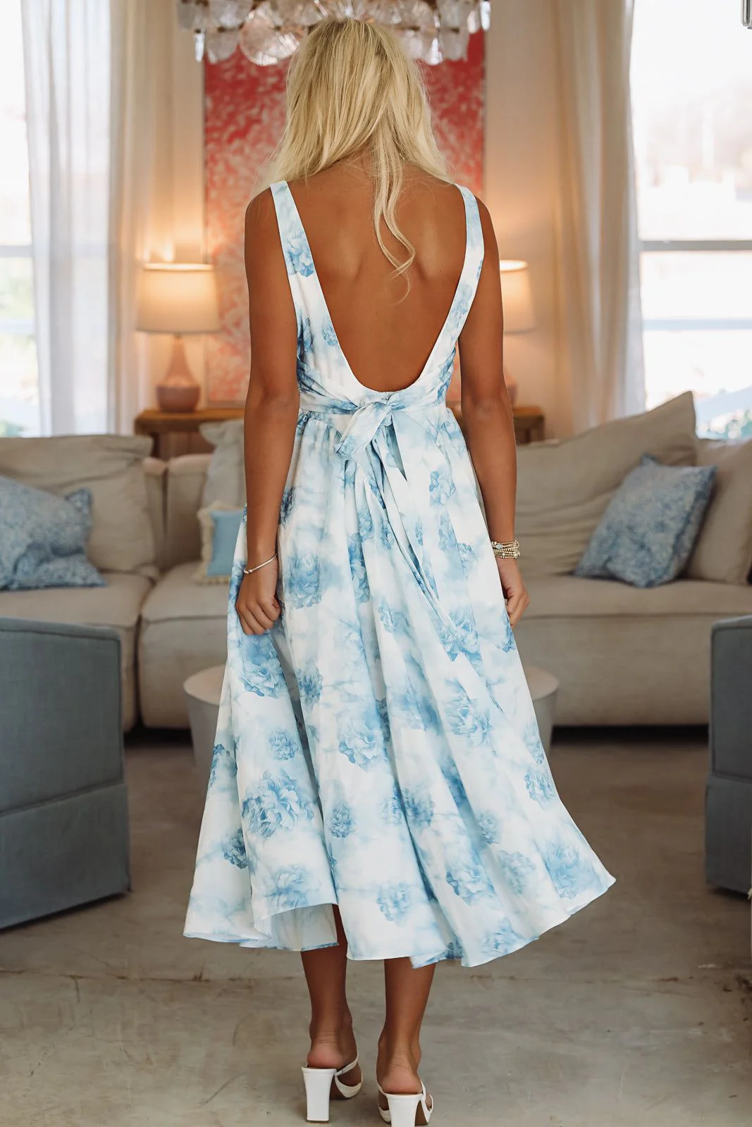 Tender Kisses Midi Dress - Blue - Image 2