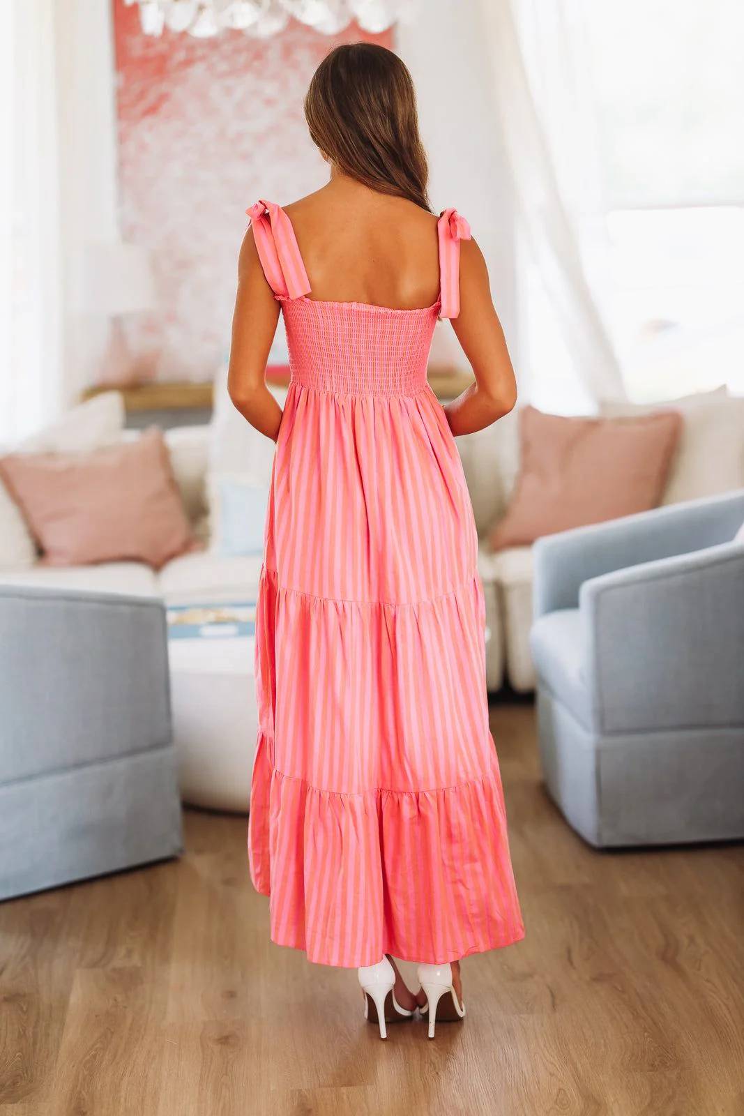 The Dune Dress Maxi Dress - Pink and Orange - Image 4