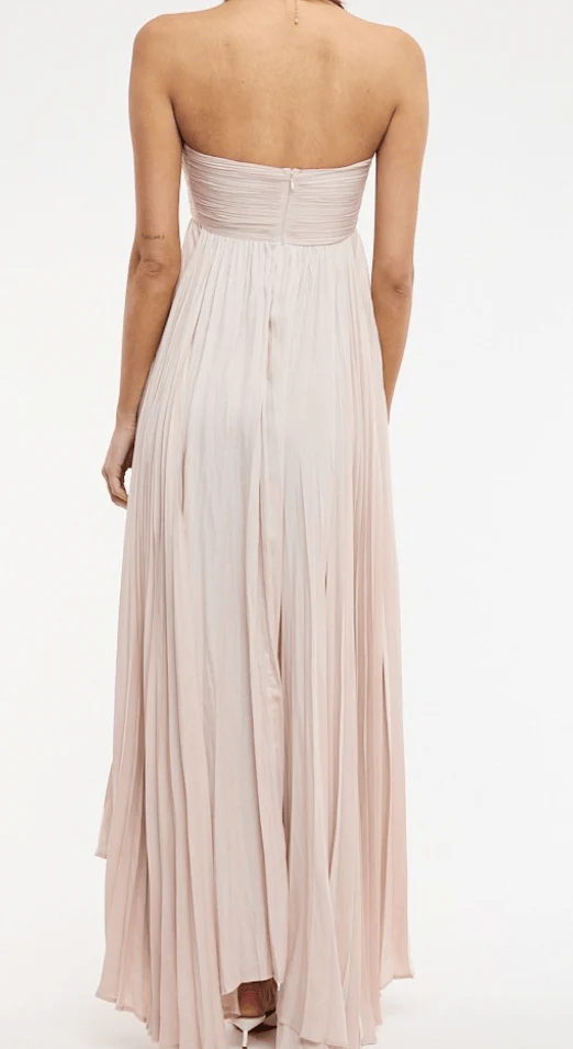 The Pleated Halo Maxi Dress - Natural - Image 4