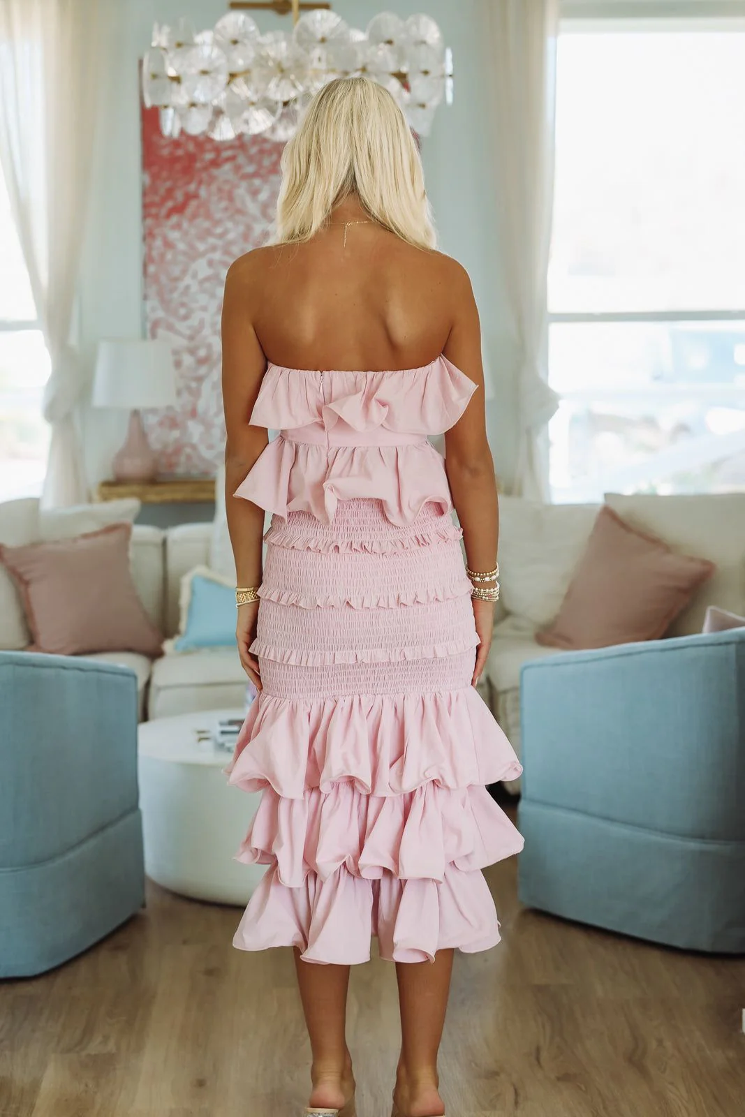 Tranquil Ruffle Top and Maxi Skirt Set - Mauve - Image 4