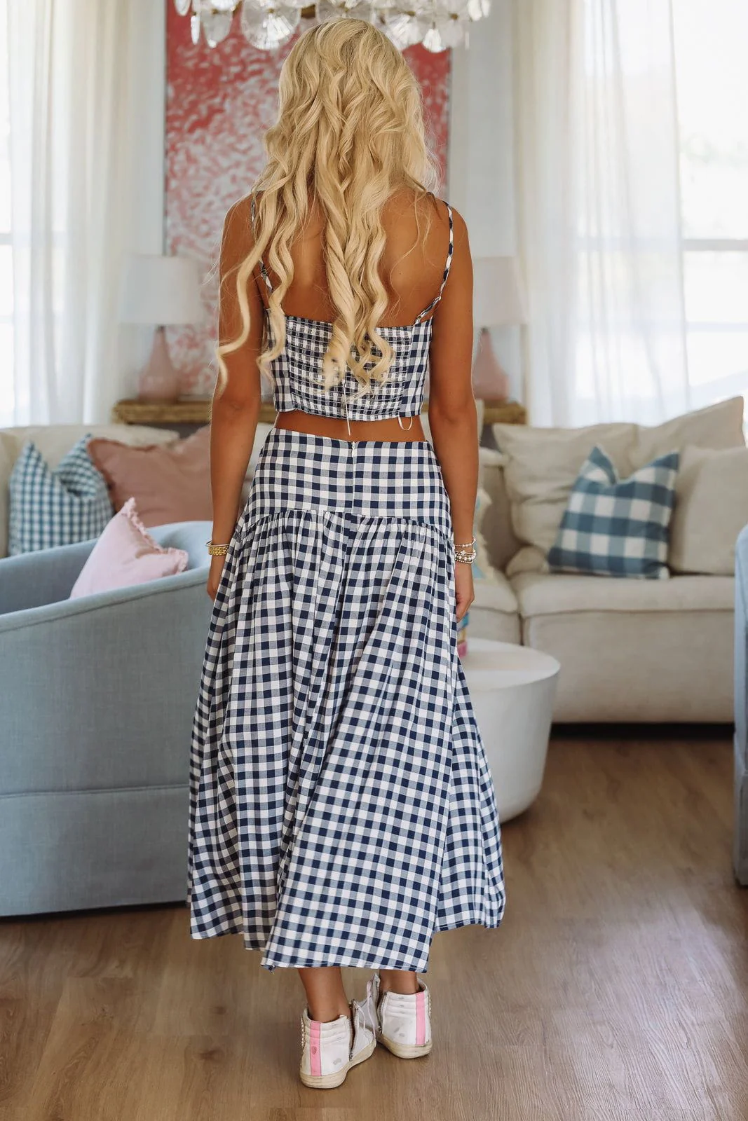 Trophy Time Crop Top - Navy and White - Image 3