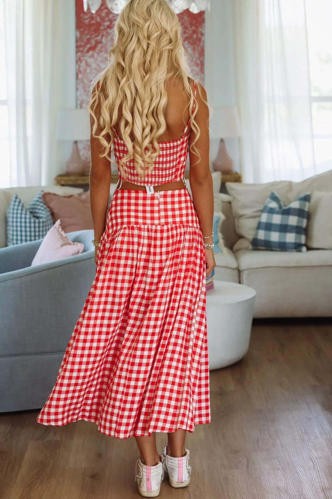 Trophy Time Maxi Skirt - Red and White - Image 3