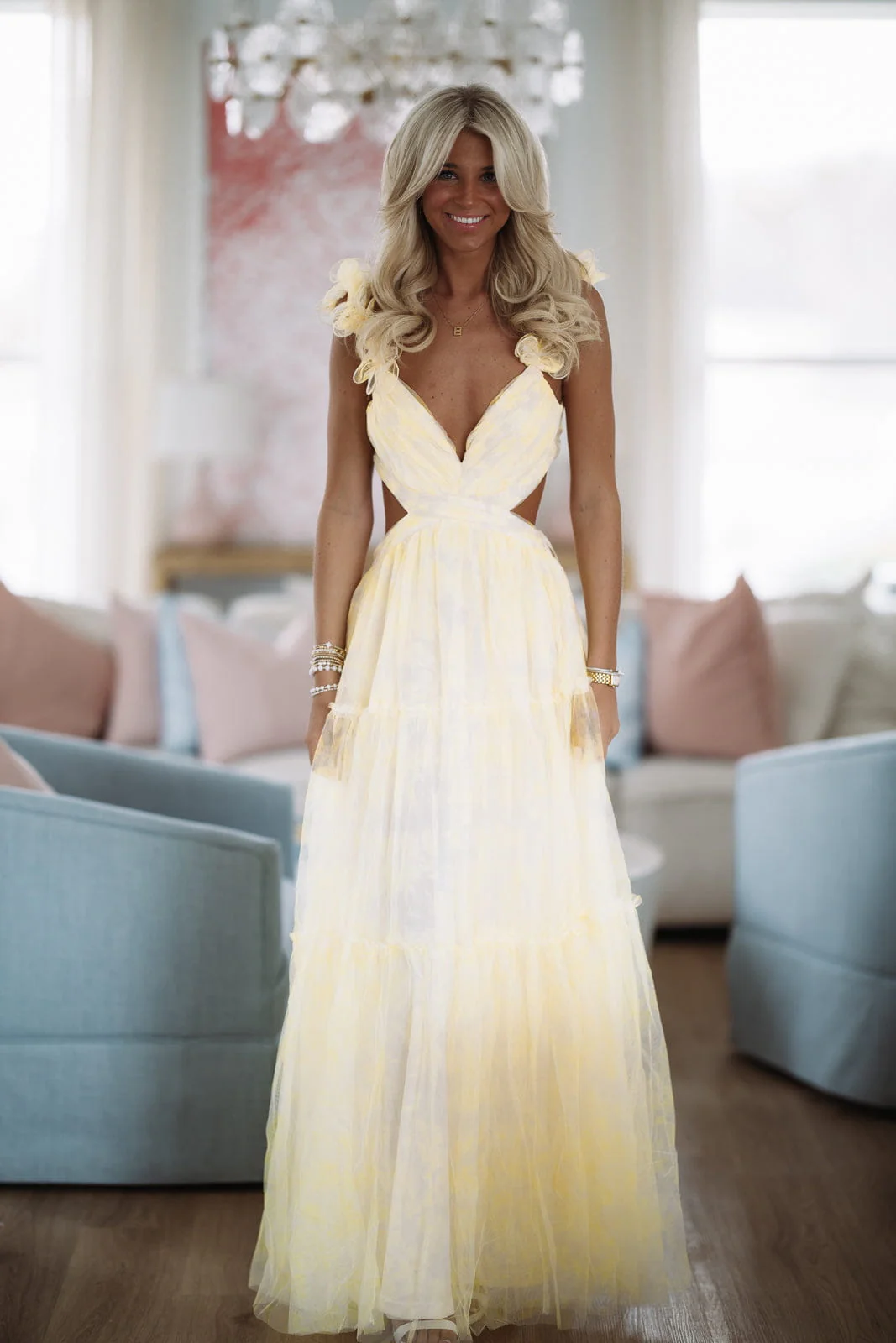 Unfolded Petals Maxi Dress - Yellow - Image 2