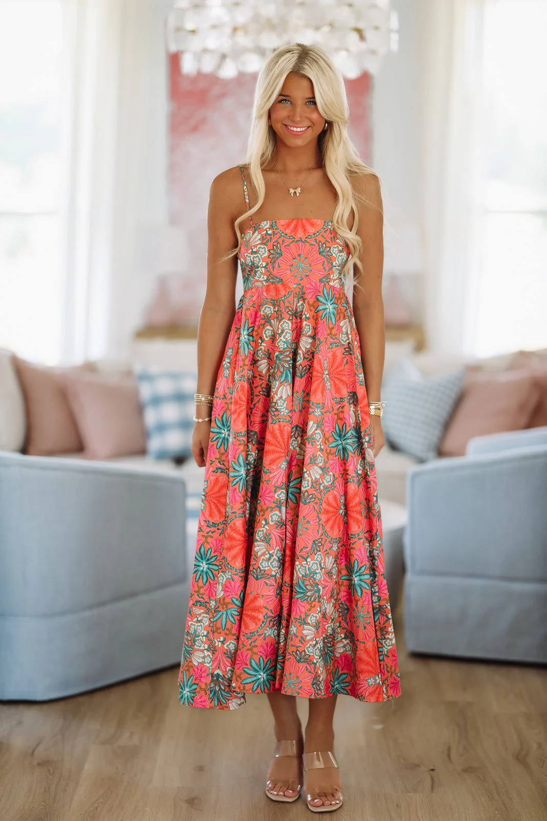 Week in Tulum Maxi Dress - Orange, Pink and Green - Image 2