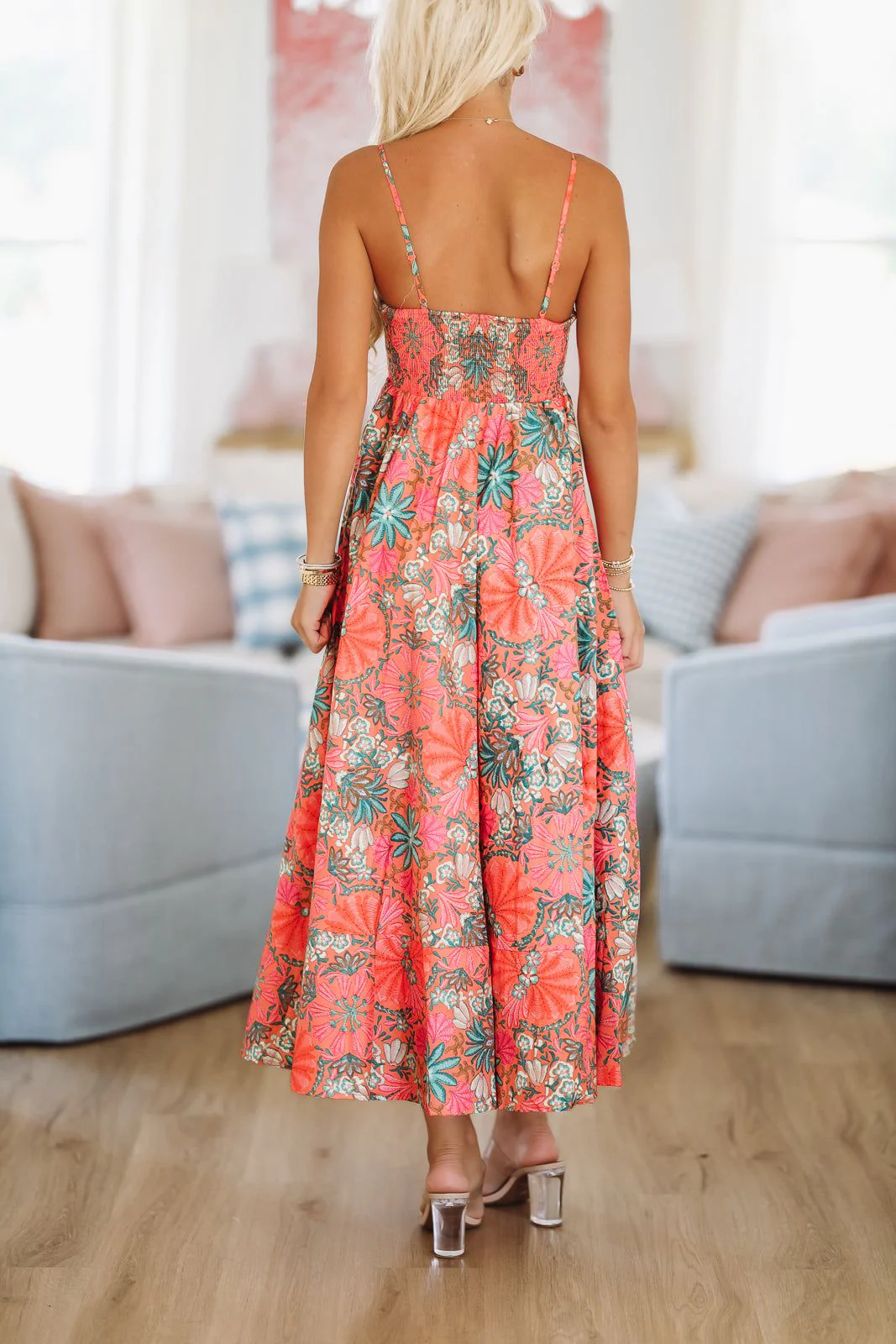 Week in Tulum Maxi Dress - Orange, Pink and Green - Image 3